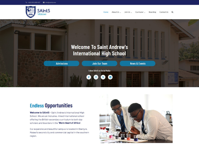 Saint Andrews International School Website Design by Project4