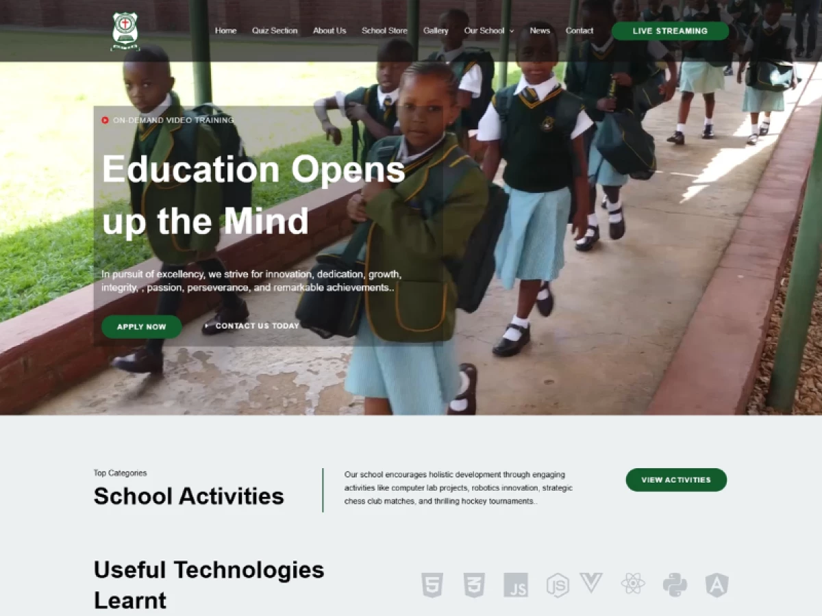 The Grange Christian School Website Design by Bronix Technologies.