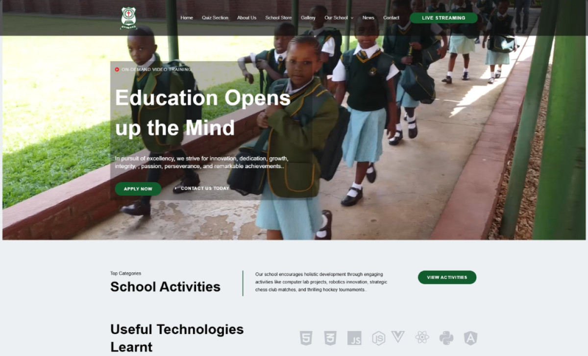 The Grange Christian School Website Design by Bronix Technologies.
