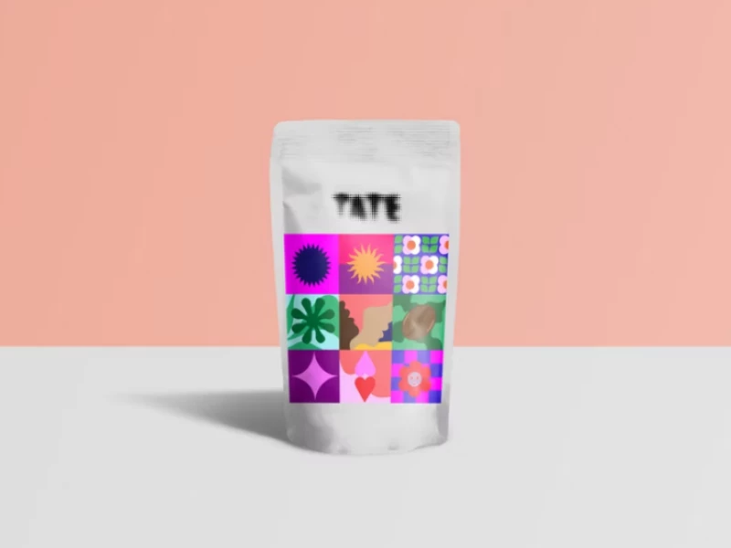 Tate Coffee - Funky Brew Packaging Design by VIVIDsgns.
