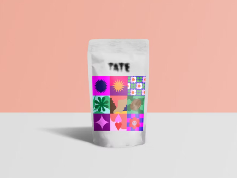 Tate Coffee - Funky Brew Packaging Design by VIVIDsgns.