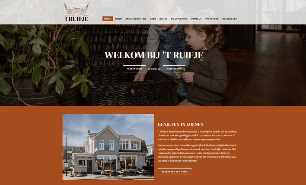 Restaurant t Ruifje Loenen Website Design by Web-vormgever.