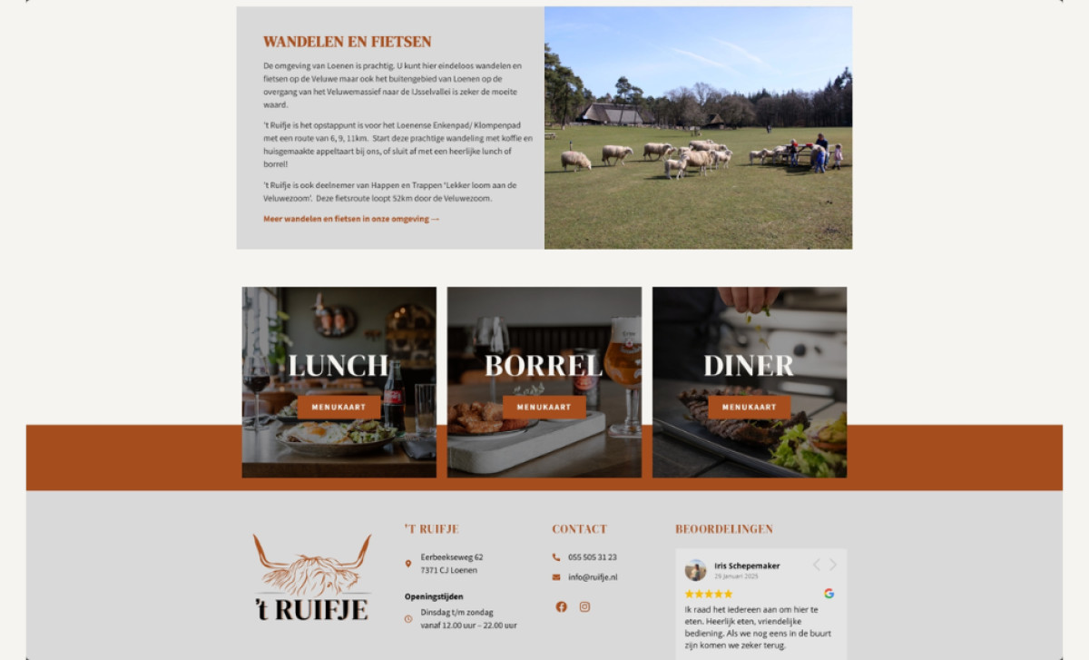 Restaurant t Ruifje Loenen Website Design by Web-vormgever.
