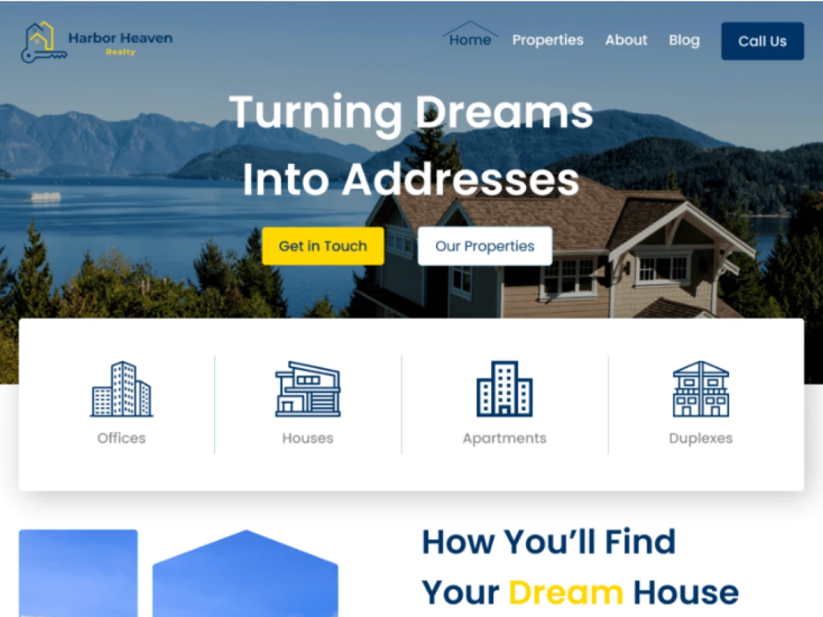 Harbor Heaven Realty Website Design by ElevateWeb Studio