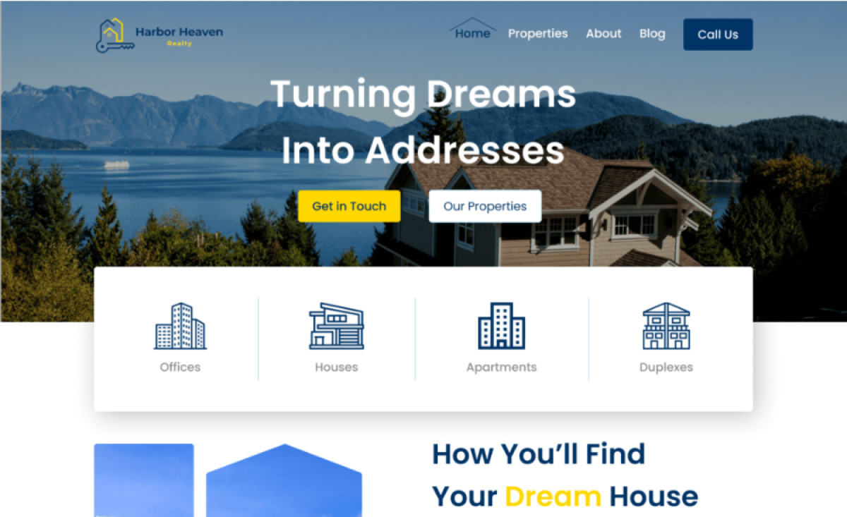 Harbor Heaven Realty Website Design by ElevateWeb Studio
