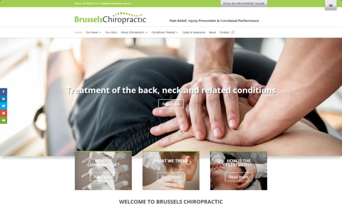 Brussels Chiropractic Website Design by Webographics.