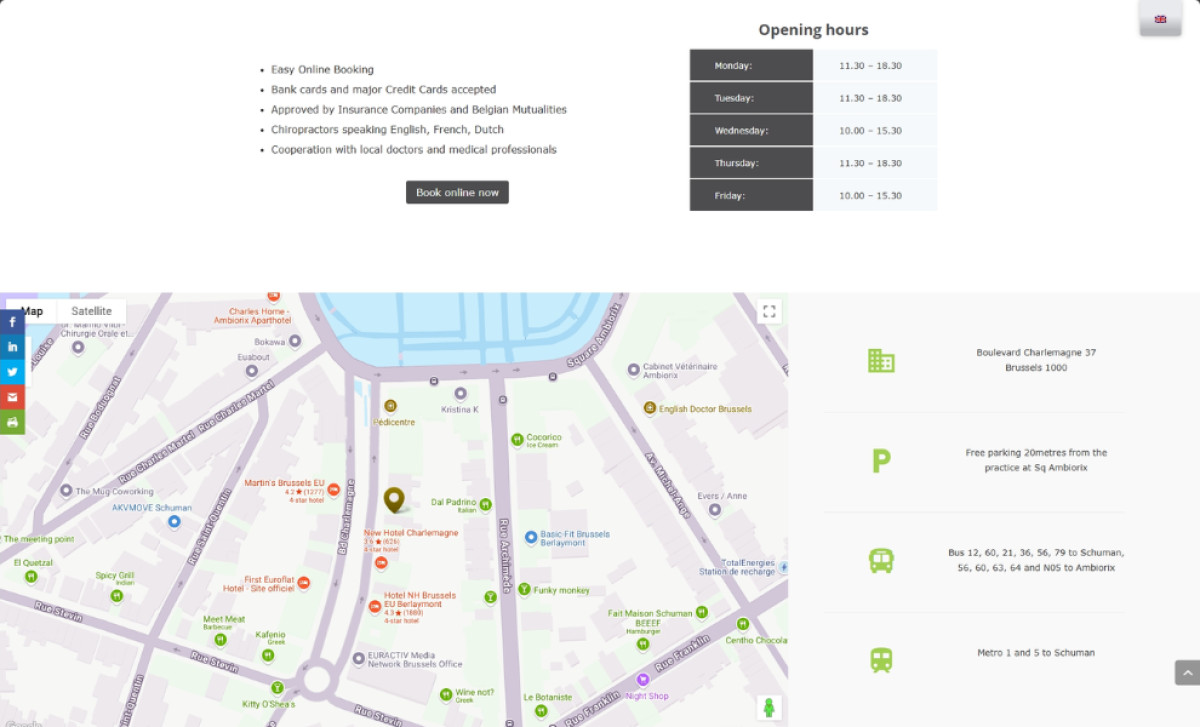 Brussels Chiropractic Website Design by Webographics.