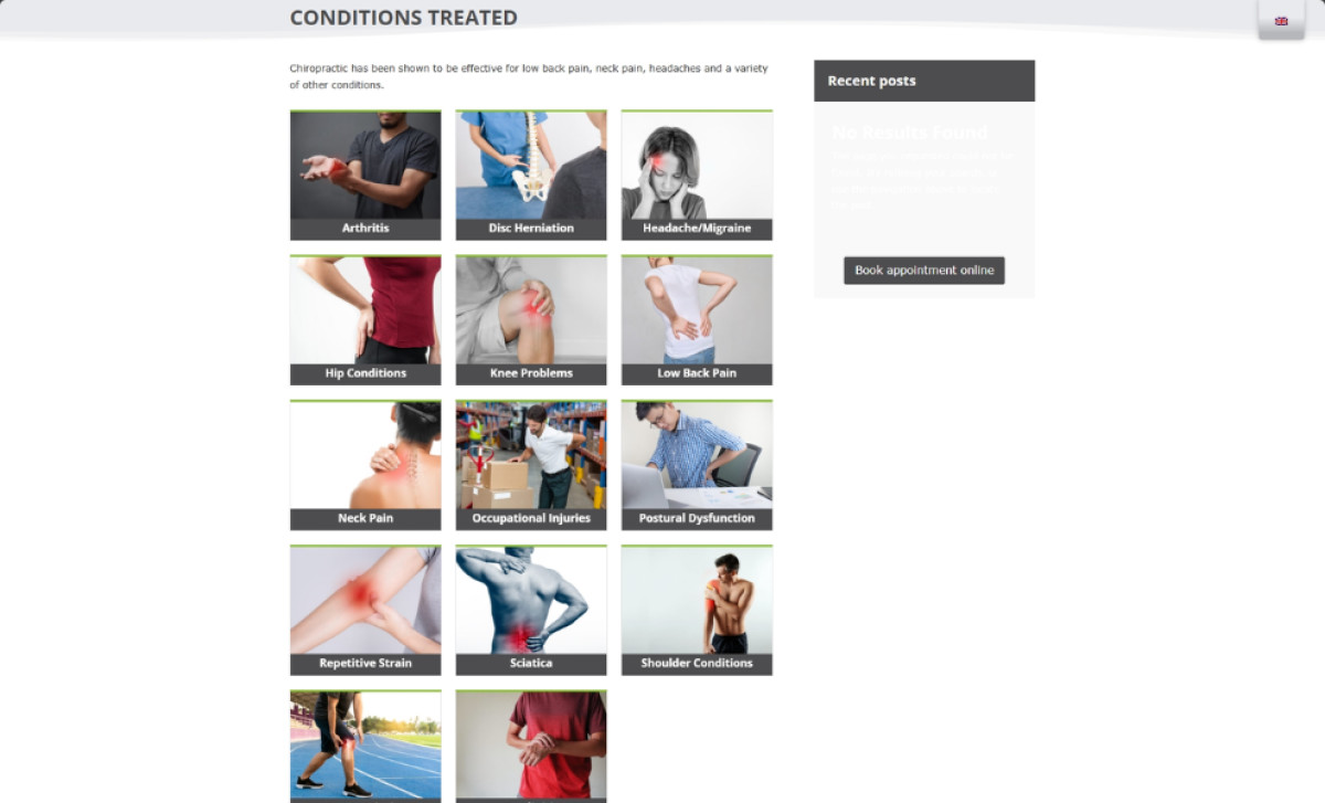Brussels Chiropractic Website Design by Webographics.