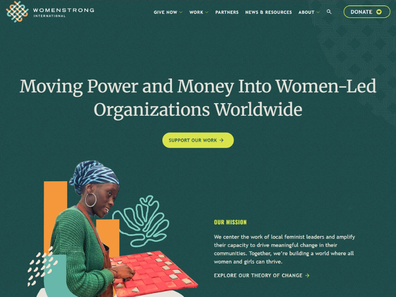 WomenStrong International Home Page website design by Bilberrry
