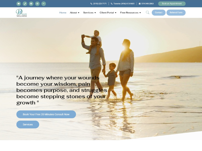 Dream Wellness Website Design by HMDIA.