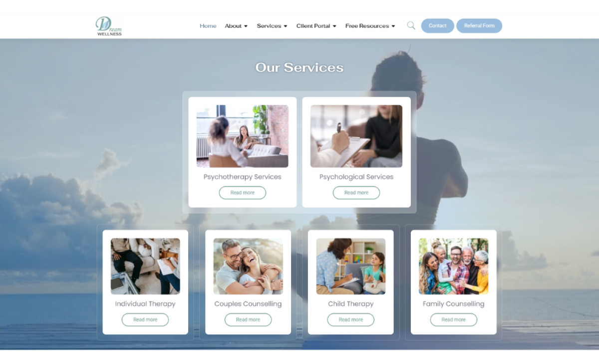 Dream Wellness Website Design by HMDIA.