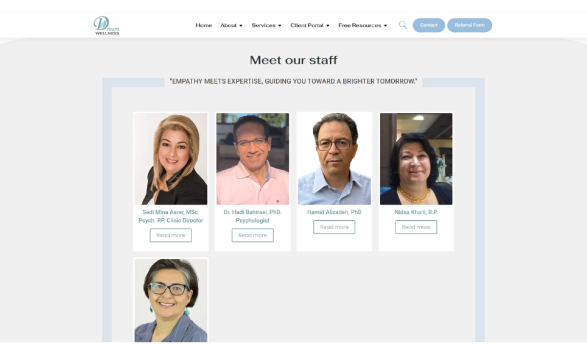 Dream Wellness Website Design by HMDIA.