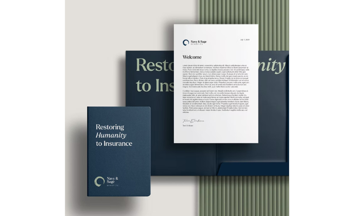 Navy & Sage Benefits Print Design by Bethany Issler.