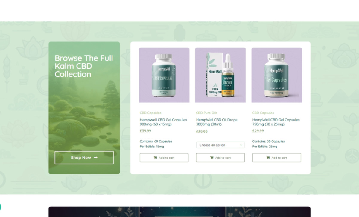 Kalm CBD Website Design by Bad Wolf Productions.