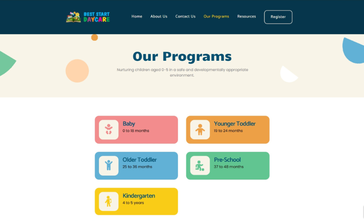 Best Start Daycare Website Design by Russell John Javier.