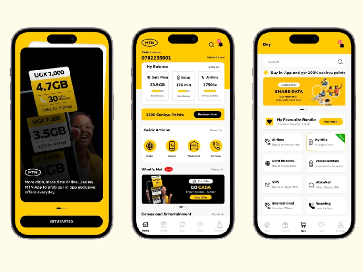 MyMTN App Design by Andrew Mukuye.
