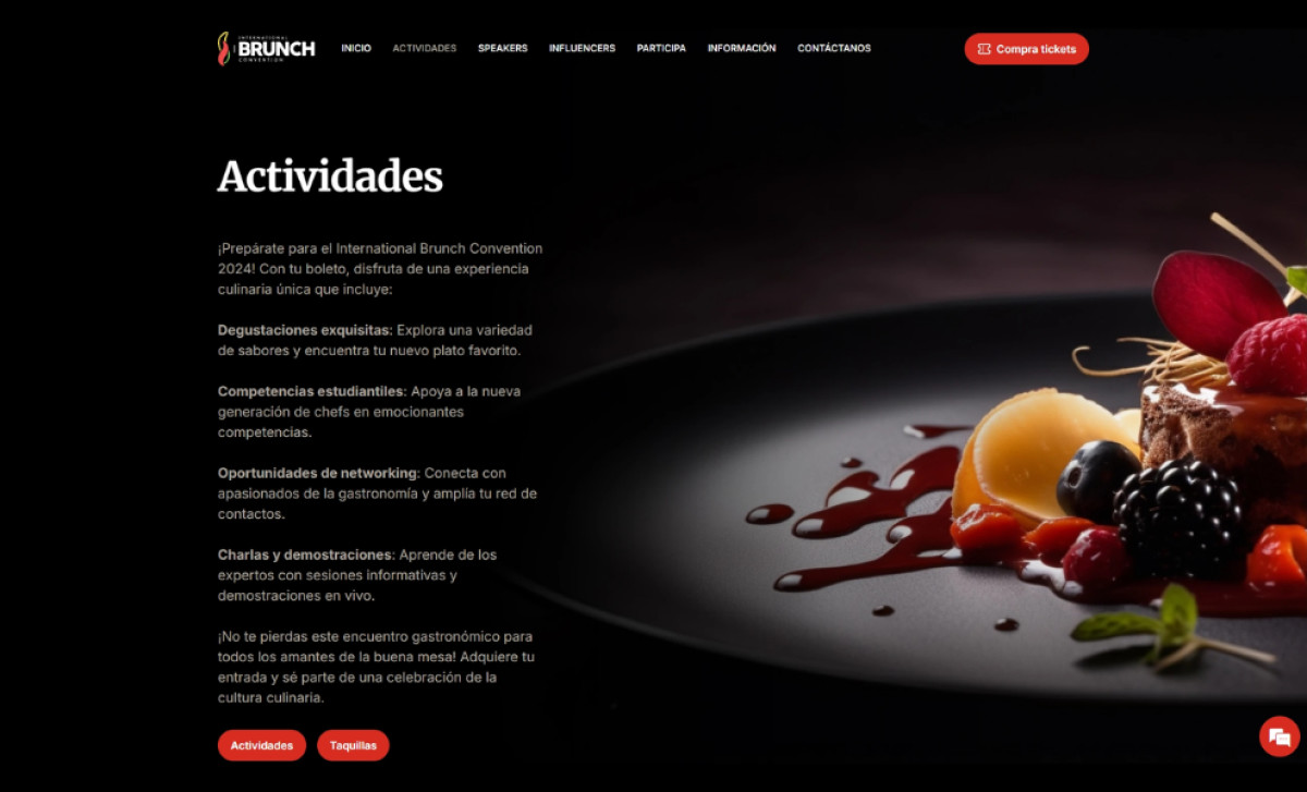 International Brunch Convention Website Design by Max Performance.