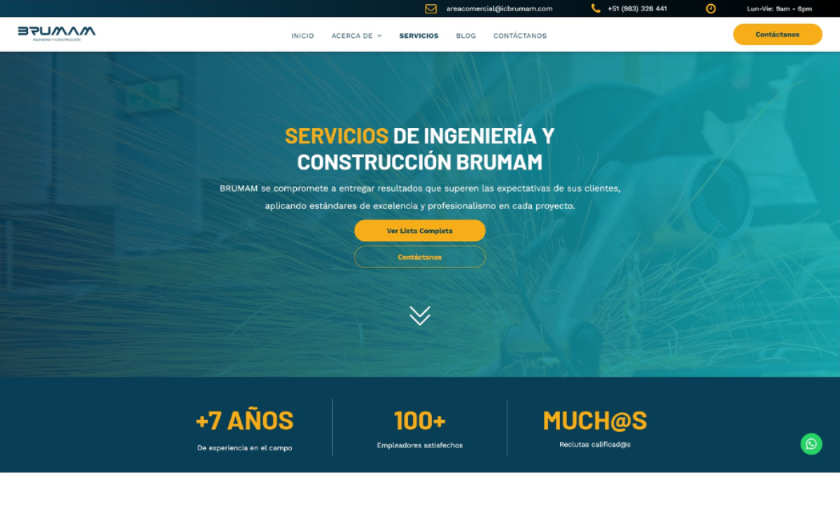 Ingeniería y Construcción Brumam Website Design by The Kreativs.