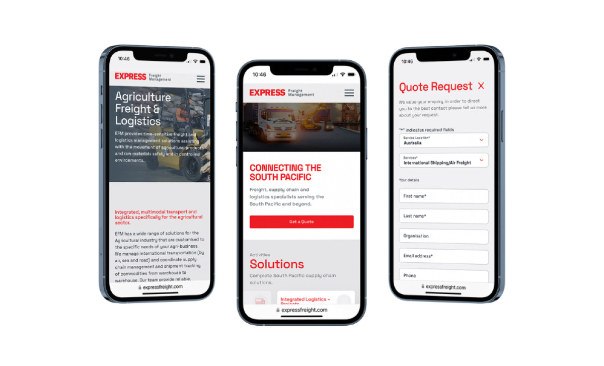 Express Freight Management Website Design by KND Digital.