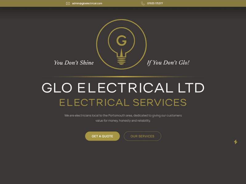 Glo Electrical Ltd Website Design by Alexis Creative.