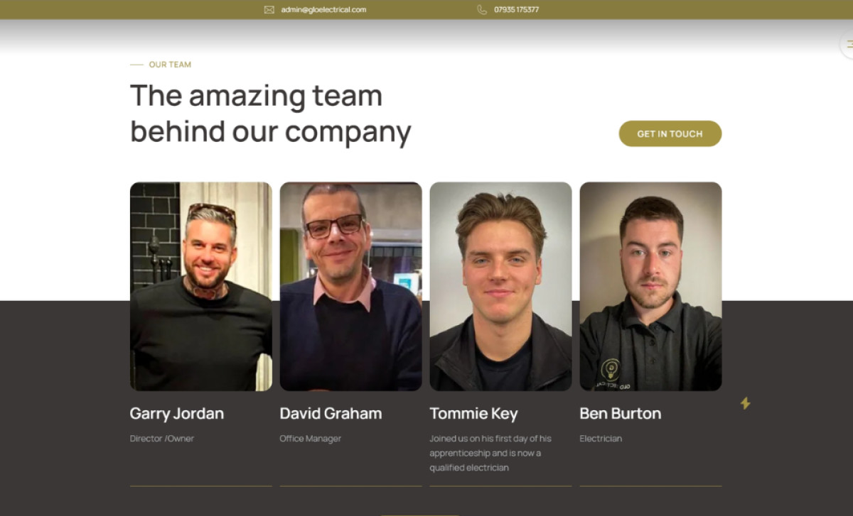 Glo Electrical Ltd Website Design by Alexis Creative.