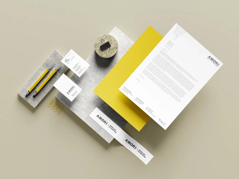 Amori Wood Art & Furniture Print Design by IS Creative