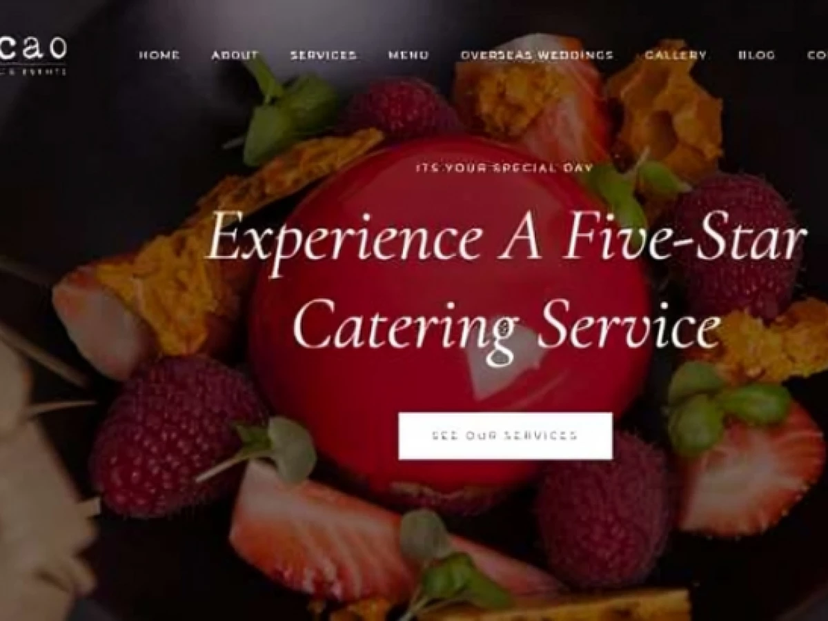 Cacao Catering & Events Website Design by Artrivo