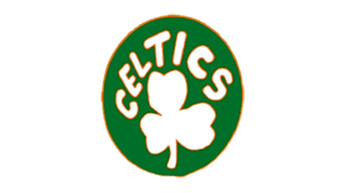 Boston Celtics logo design from 1946 to 1950 with shamrock symbol