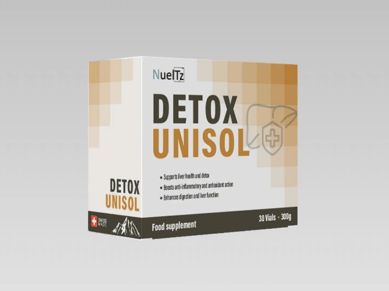 Detox Unisol Packaging Design by Andreea Juganaru.