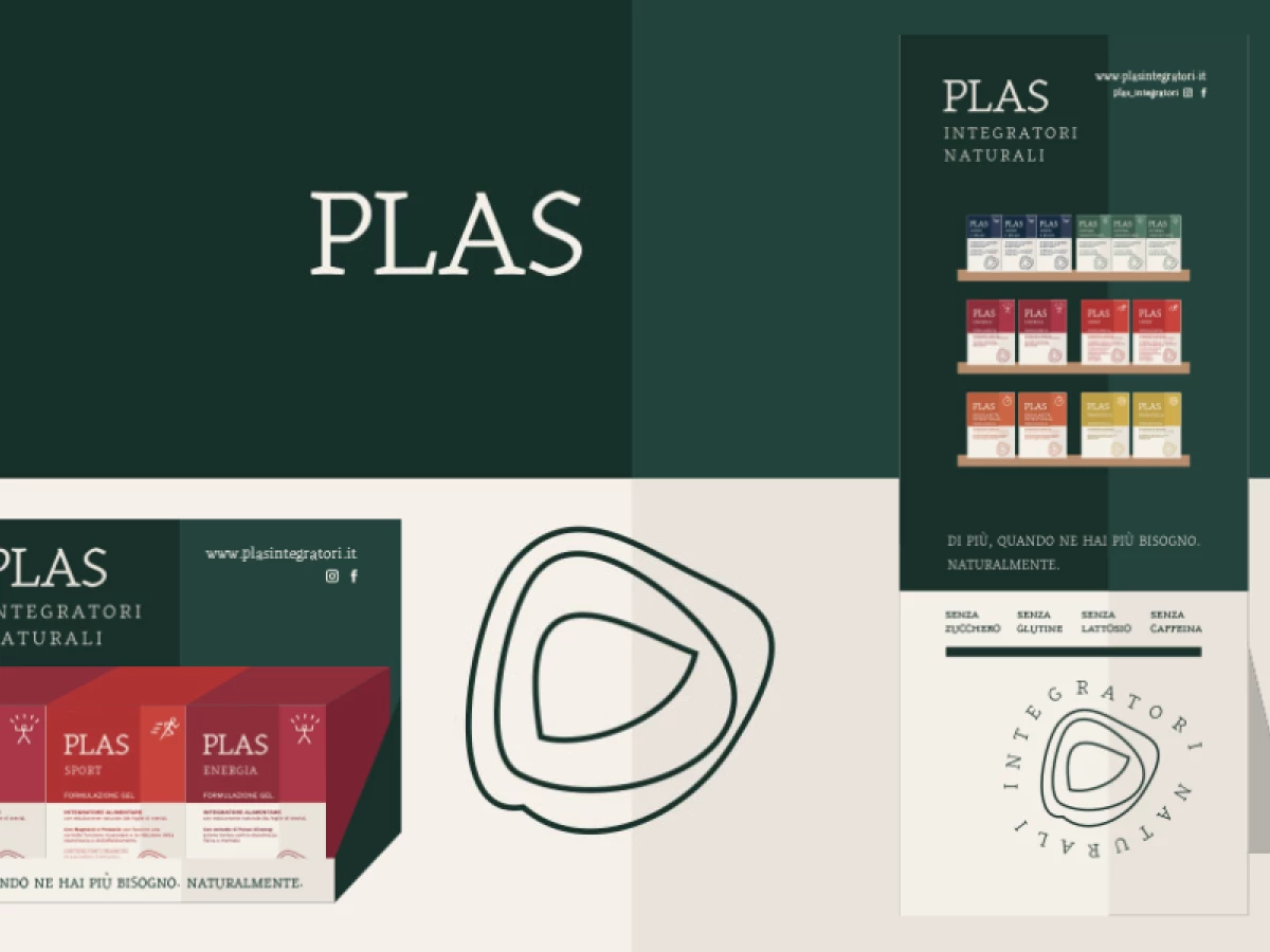 PLAS integratori packaging design by Ottoduequattro.