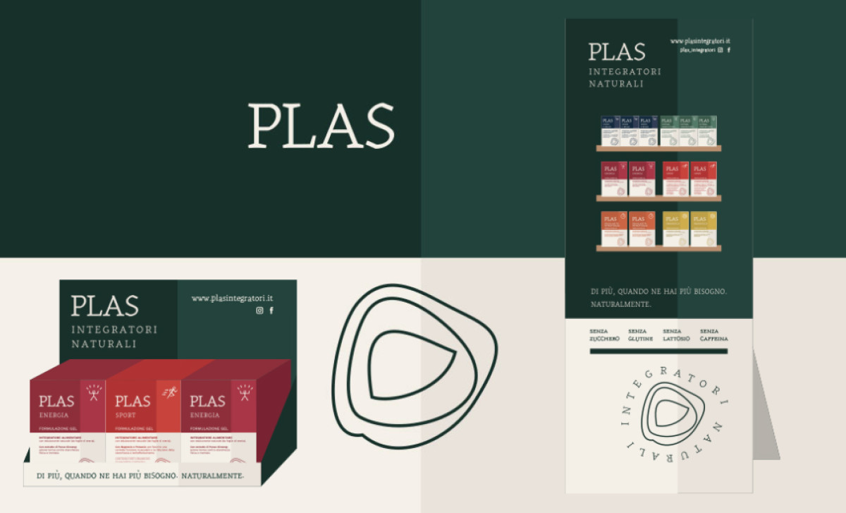 PLAS integratori packaging design by Ottoduequattro.