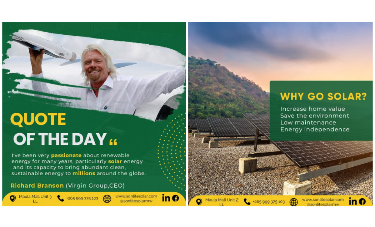 Sonlite Solar print with quote and solar benefits by Mawa Creative Agency.