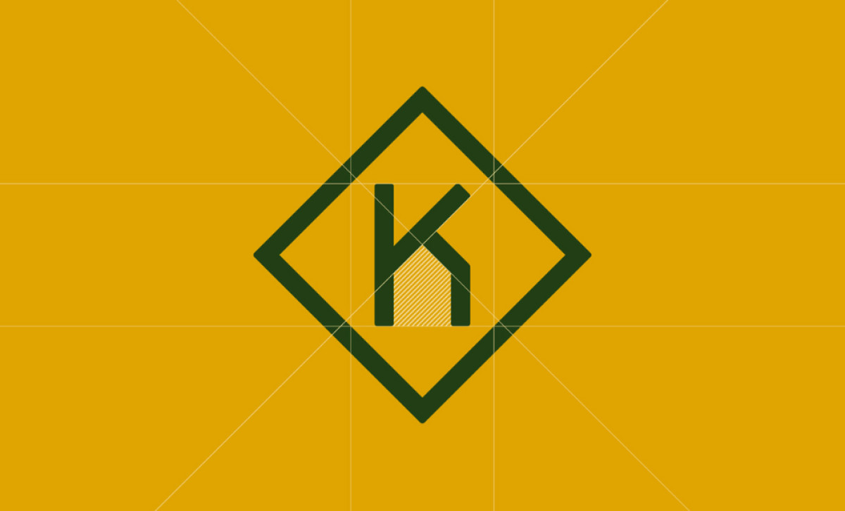 KHEE Homeware + Interiors logo with dark green 'K' in a diamond outline by Gavin Reid Design.