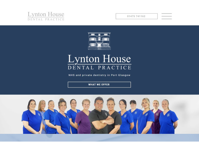 Lynton House Dental Practice  Home Page website design by Dental Web Design Scotland.