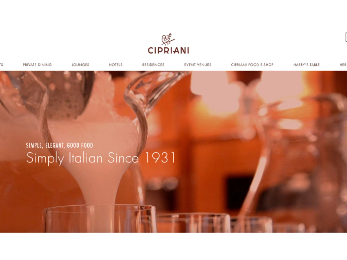 Cipriani Website Design Analysis