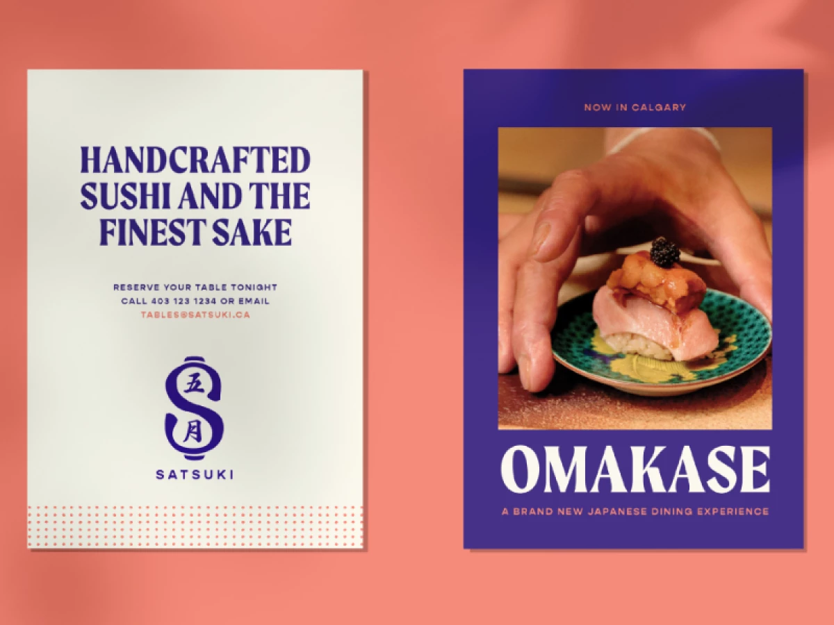 Marketing materials for Satsuki by Krentz Creative.