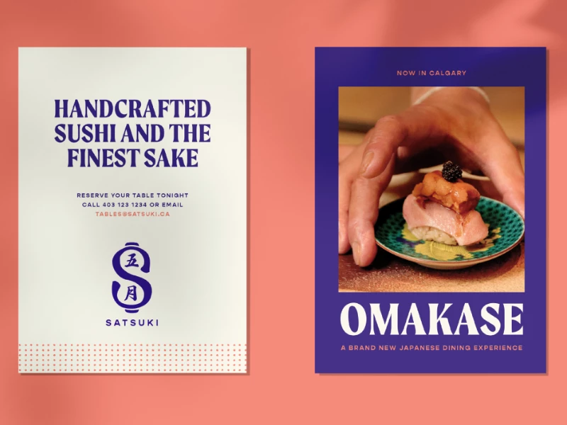 Marketing materials for Satsuki by Krentz Creative.