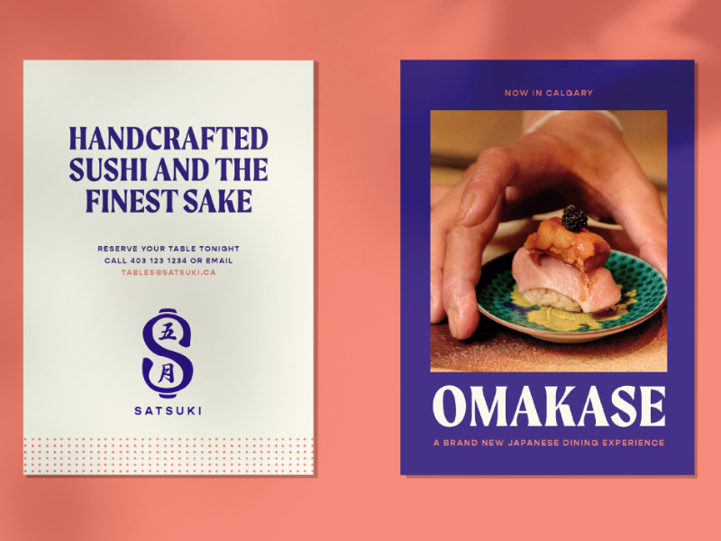 Marketing materials for Satsuki by Krentz Creative.