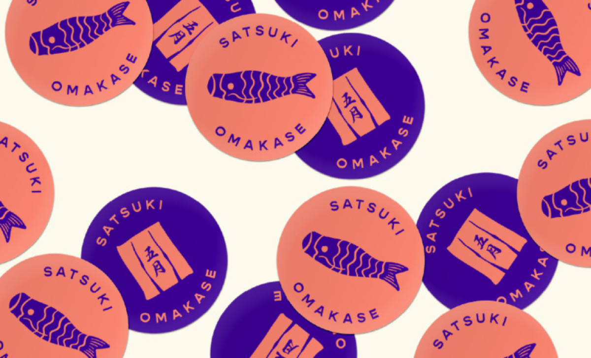 Satsuki circular badges in two designs by Krentz Creative.