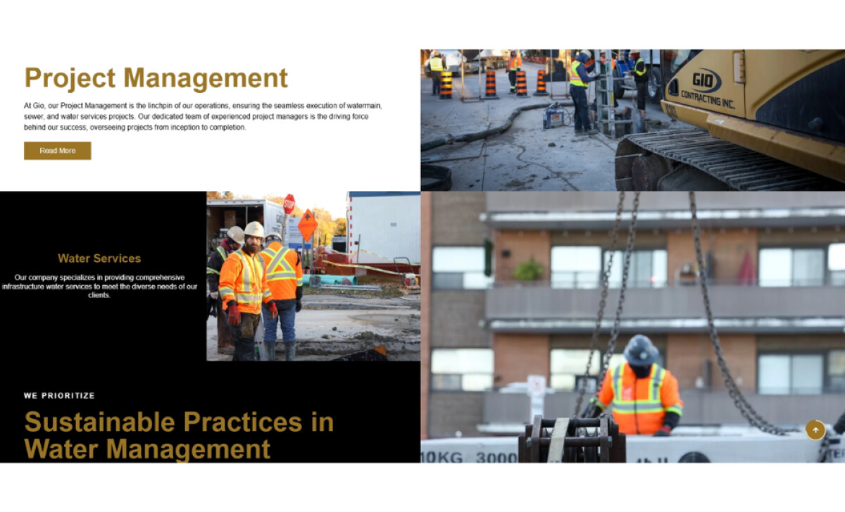 Gio Contracting project management section by Arkonstructs.