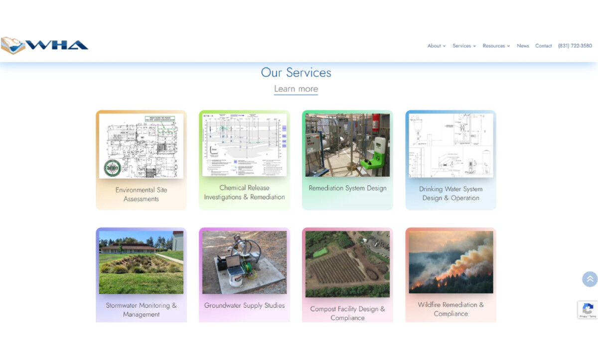 Weber, Hayes & Associates (WHA) services section by Golden Stupa Media.