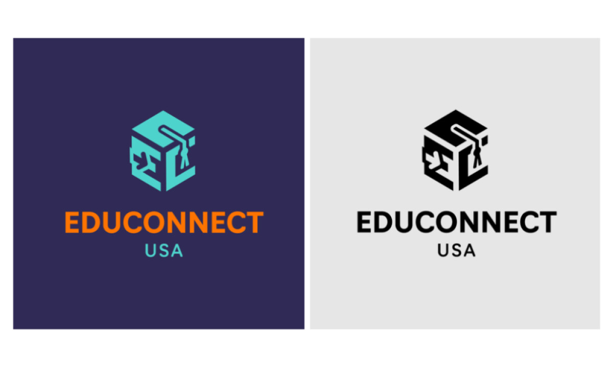 Color and monochrome versions of the EDU Connect USA logo by Rebel Mammoth.
