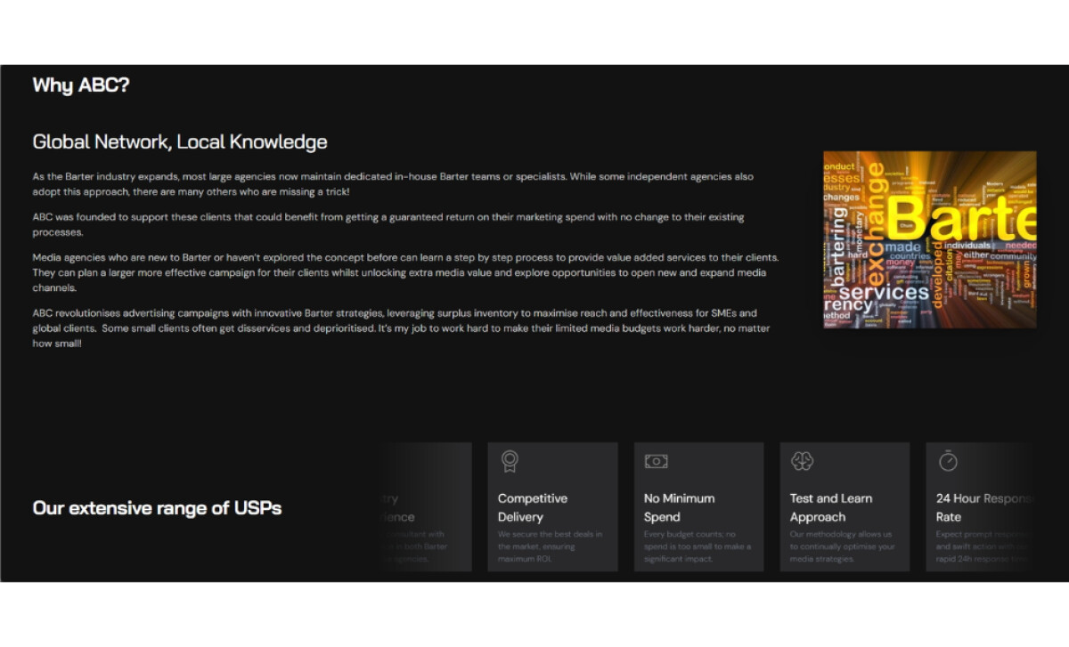 Avvy Barter Consultancy Why ABC section by Skwigl Digital.