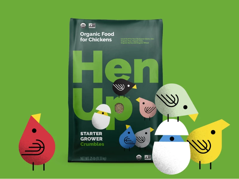Hen Up packaging design by Acre Design Co.