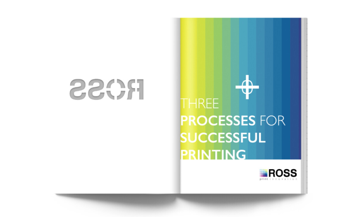 Ross Printing mock-up of an open booklet by Johnny Xerox.