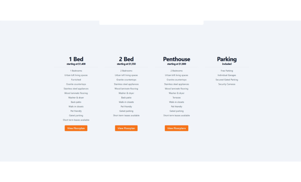 733 Capitol Apartments floorplans section by Daring Designs.