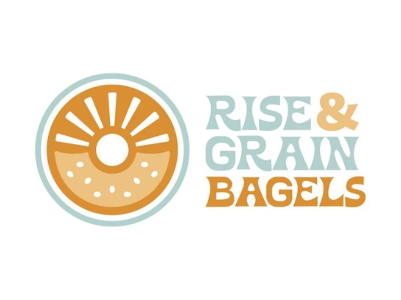 Rise and Grain Bagels logo design by Creative West Graphic Solutions.