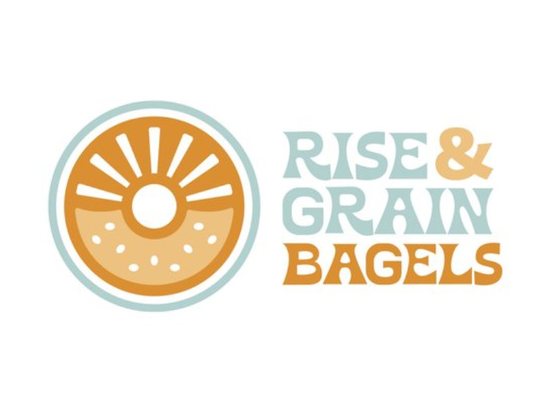 Rise and Grain Bagels logo design by Creative West Graphic Solutions.