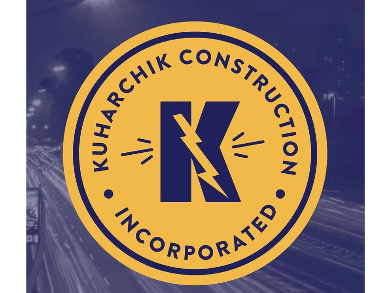 Kuharchik Construction logo design by Danielle Crockett.