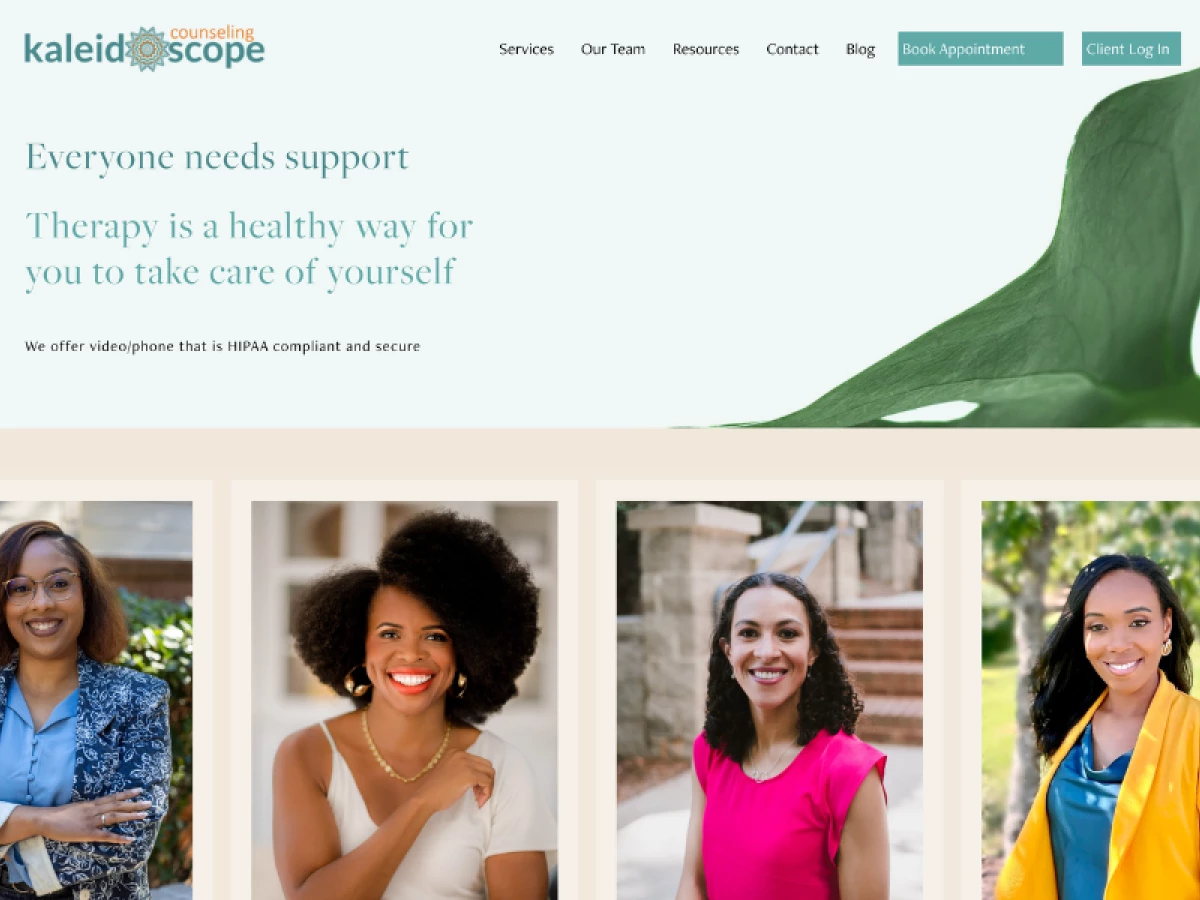 Kaleidoscope Counseling website design by Nadia Mousa Design